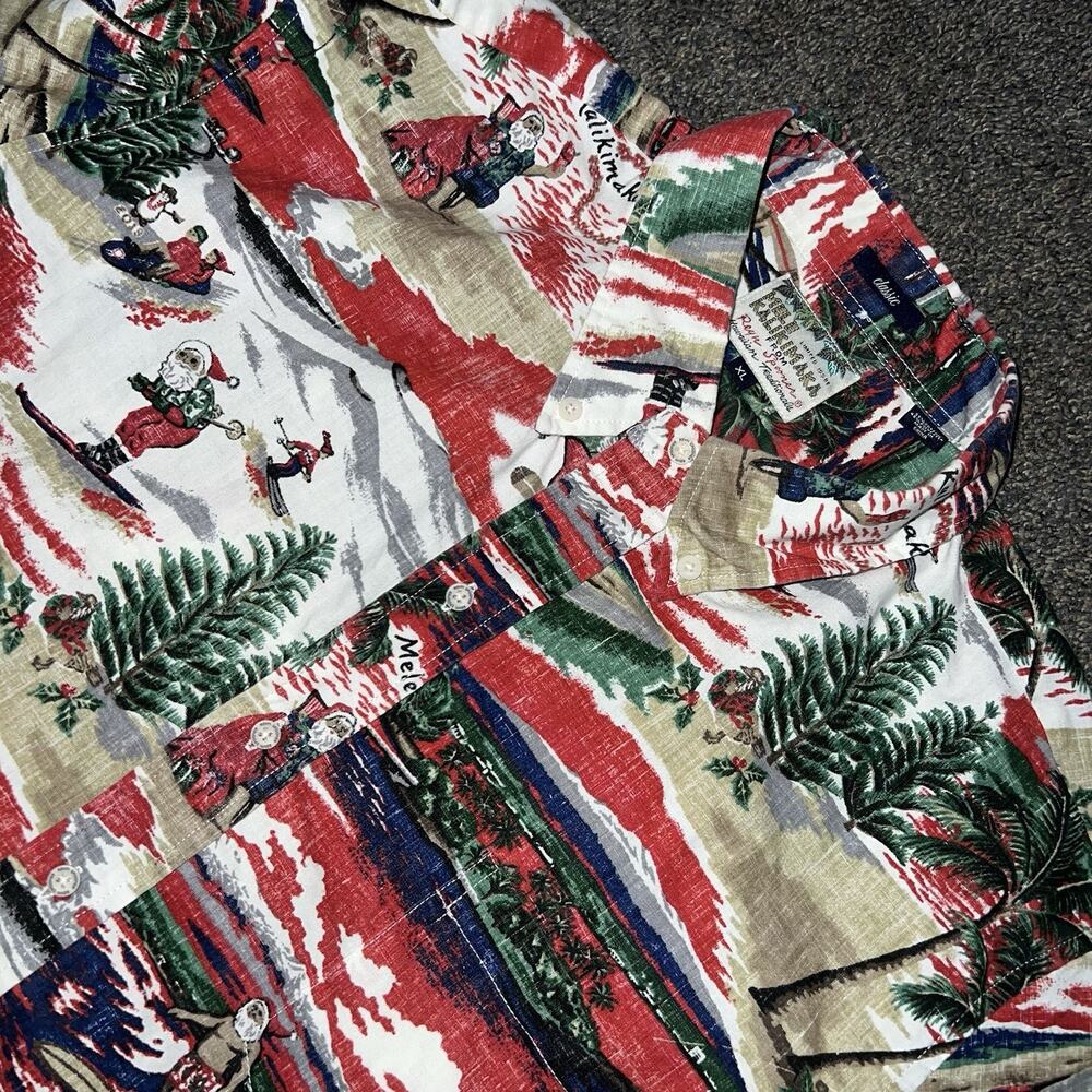 Limited Edition Mele Kalikimaka Reyn Spooner Christmas Button Down Shirt Mens XL